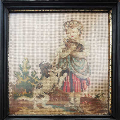 Неизвестный художник. Девочка с собакой